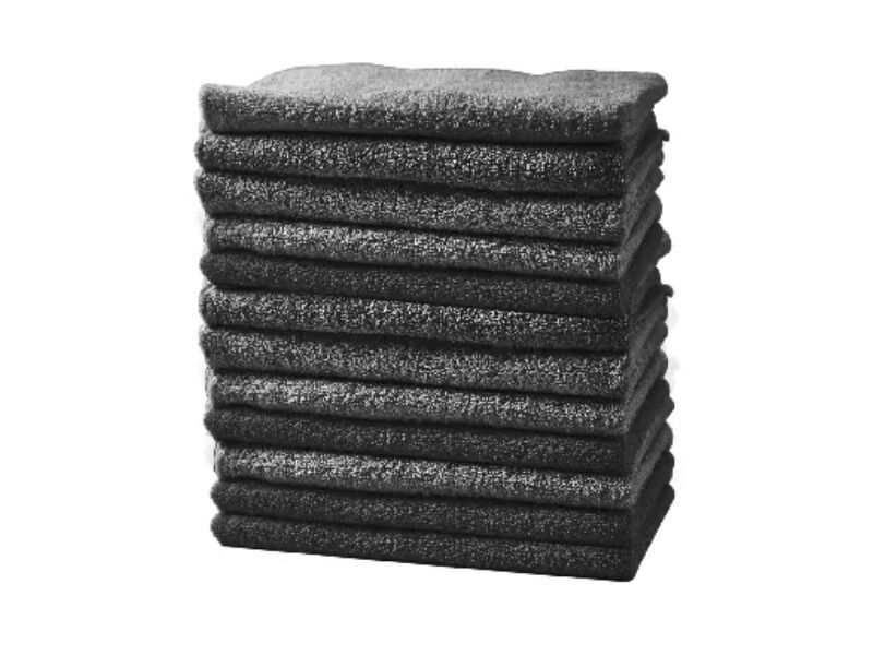 Asciugamani Tecnici Neri - Confezione da 12, 30 x 50 cm, 100% Cotone