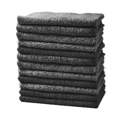 Toallas Técnicas Negras - Pack de 12, 30 x 50 cm, 100% Algodón