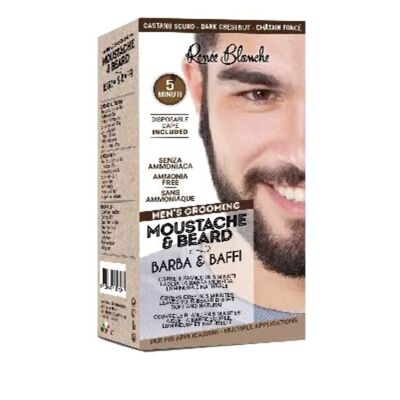 Kit para colorear Barba y Bigote Marrón Oscuro - Completo con Accesorios