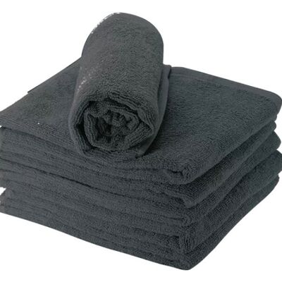 Asciugamano nero 100% cotone (50x90 cm) x6
