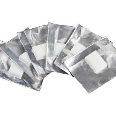Tiras de Aluminio con Esponja para Uñas Postizas - Caja de 100
