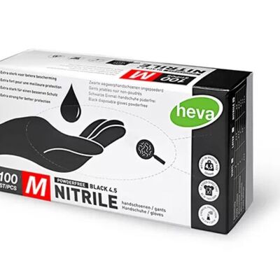 Gants Noirs en Nitrile - Taille M, Boite de 100