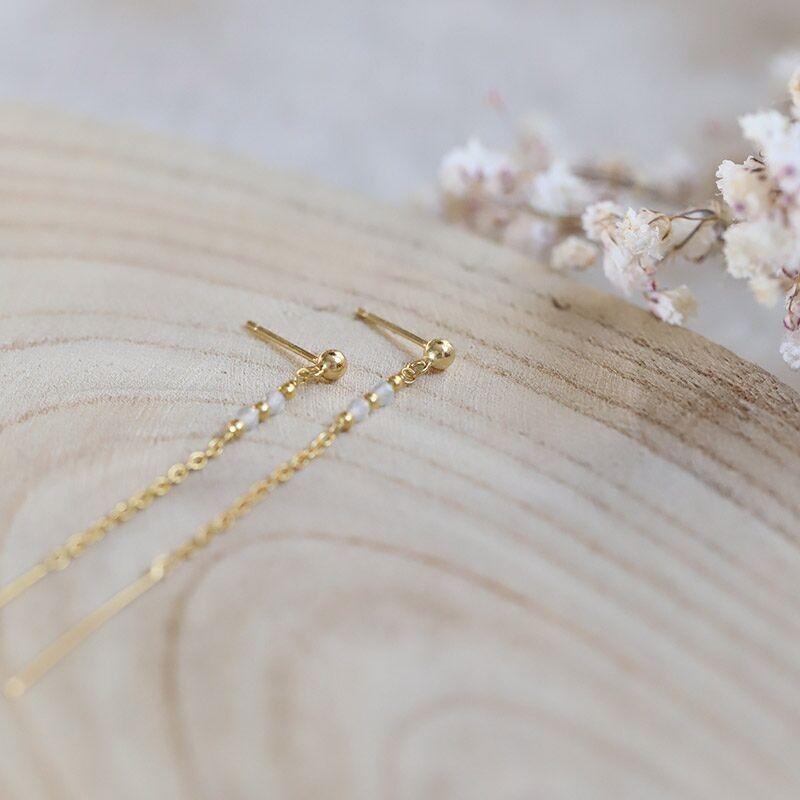 Orecchini a gancio in prehnite