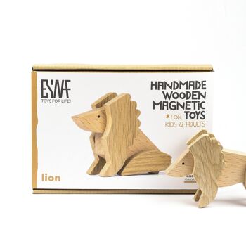 Jouets magnétiques en bois faits à la main Esnaf - Règne Animal - Lion 3