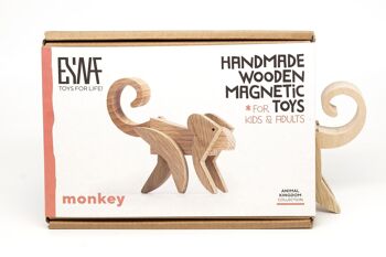 Jouets magnétiques faits à la main en bois - Règne Animal - Singe 6