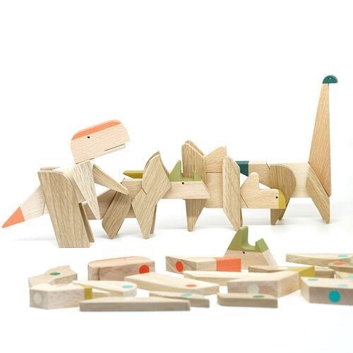 Wooden Handmade Magnetic Toys Esnaf  - Game of Dinosaurs Collection