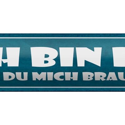 Blechschild Spruch 46x10cm bin da wenn du mich brauchst Dekoration