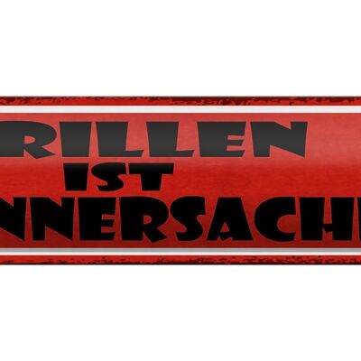 Blechschild Spruch 46x10cm Grillen ist Männersache Dekoration