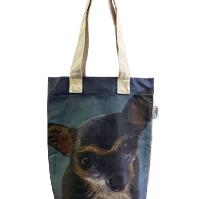 Bolso tote de algodón con estampado de perro chihuahua (paquete de 3)