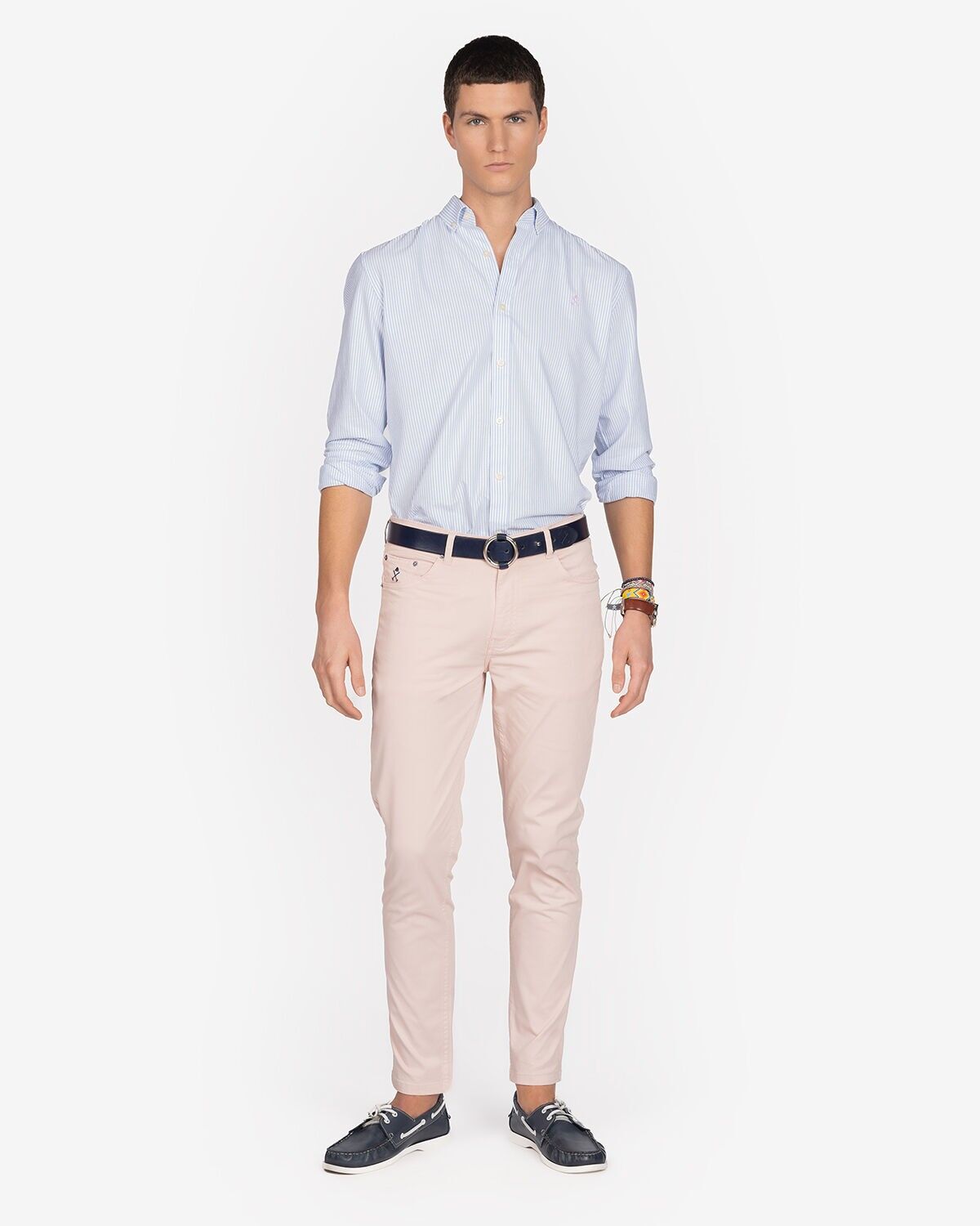 Pantaloni cinque tasche rosa pallido