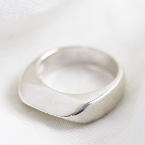 Sterling Silver Thick Geometric Ring - Large