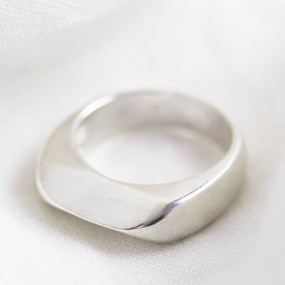 Sterling Silber dicker geometrischer Ring - Groß