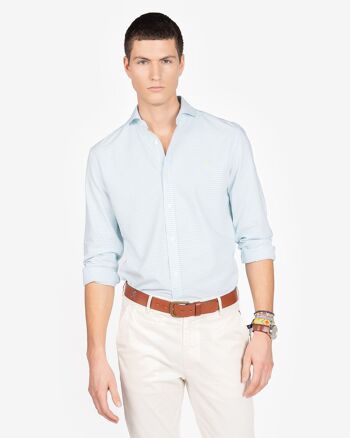CHEMISE VILLEFRANCE TURQUOISE CLAIR 1