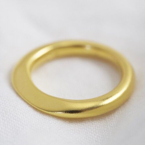 Gold Sterling Silver Organic Shape Ring - Medium