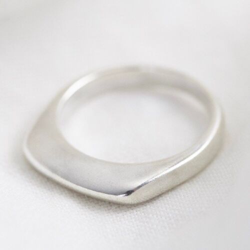 Sterling Silver Thin Geometric Ring - Medium