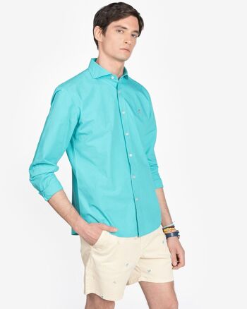 CHEMISE SARDAIGNE TURQUOISE 1