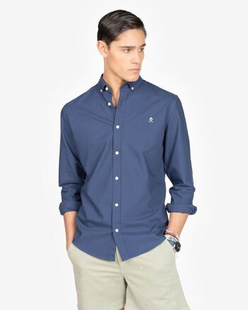 CHEMISE OXFORD COULEURS BLEU MARINE 1