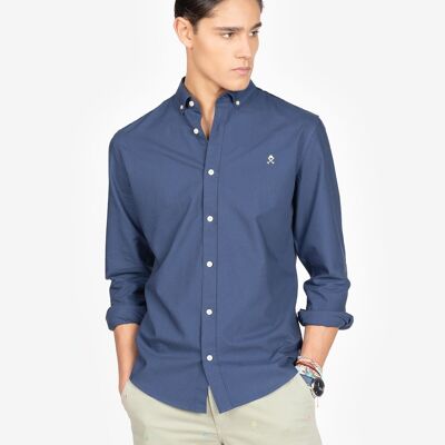 CAMICIA OXFORD COLORI BLU NAVY