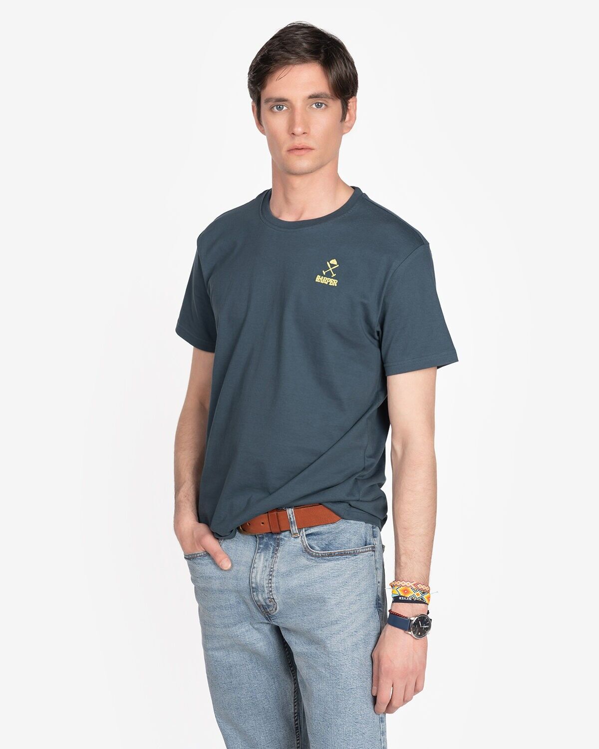 T-SHIRT IN DENIM SCURO ONDE