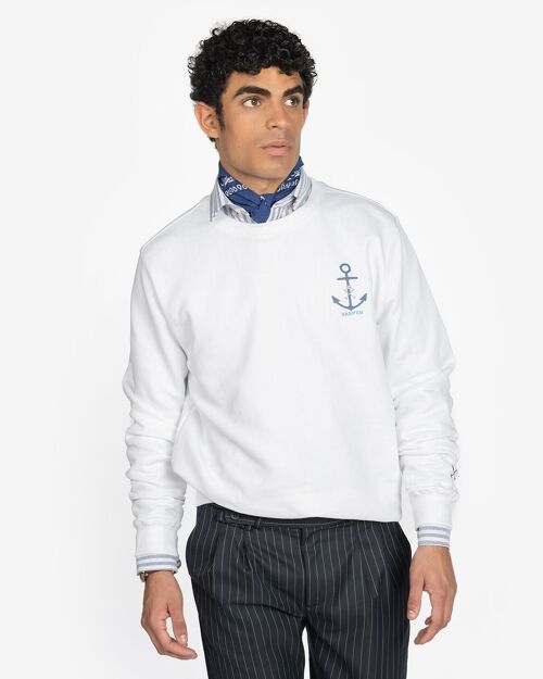 SUDADERA ANCHOR WHITE