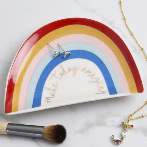 Make Today Amazing Rainbow Trinket Dish