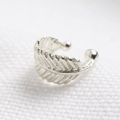 Petite manchette d'oreille plume en argent sterling