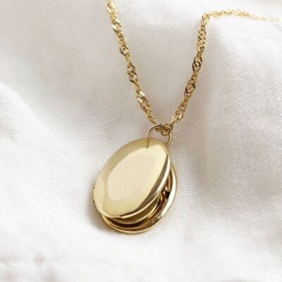 Ovale Medaillon-Halskette - Gold