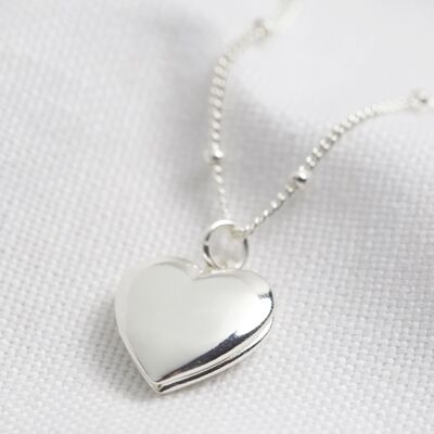 Heart Locket Necklace - Silver