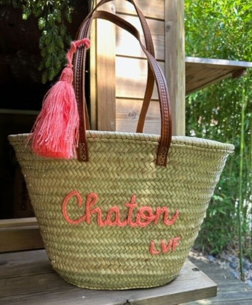 Panier Chaton coloris Corail