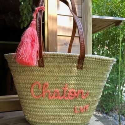 Panier Chaton coloris Corail