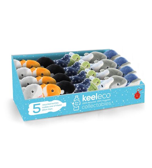 Assortiment 24 Peluches animaux marins 12cm - KEELECO