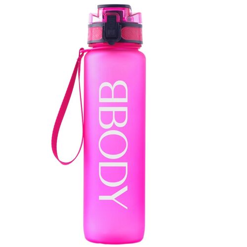 Motivational drink bottle 1L PINK