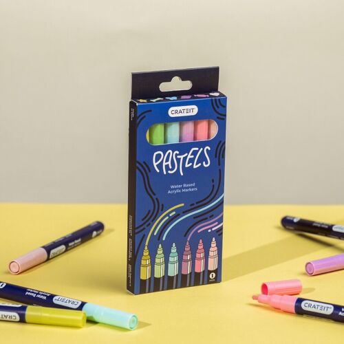 Crateit Pastel Markers | 1mm – 6 pcs.