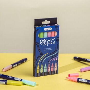 Crateit Pastel Markers | 1mm – 6 pcs. 1