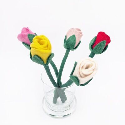 Flores de fieltro "Rosas" juego de 5, 28cm