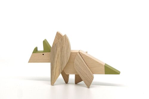 Wooden Handmade Magnetic Toys - Game of Dinosaurs - Triceratops