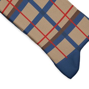 Arte Social Tartan Blue Beige Socks 4