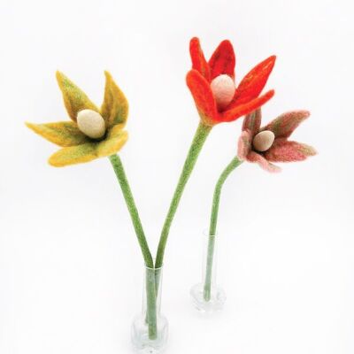 Flor de fieltro "Celia", juego de 3, 35cm