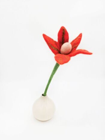 Fleur en feutre "Celia", lot de 3, 35cm 5