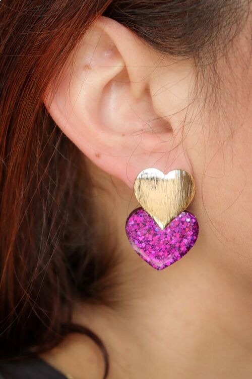 Boucles d'oreilles Caroline deep violet