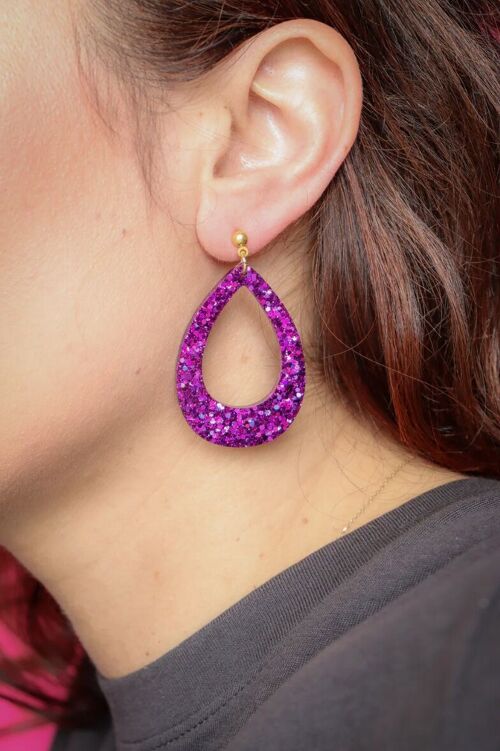 Boucles d'oreilles Gouttes deep violet