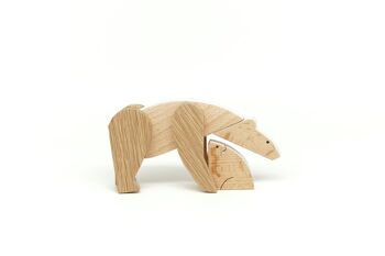 Wooden Handmade Magnetic Toys - Polar Stories Collection - Polar Bear and its Baby 5