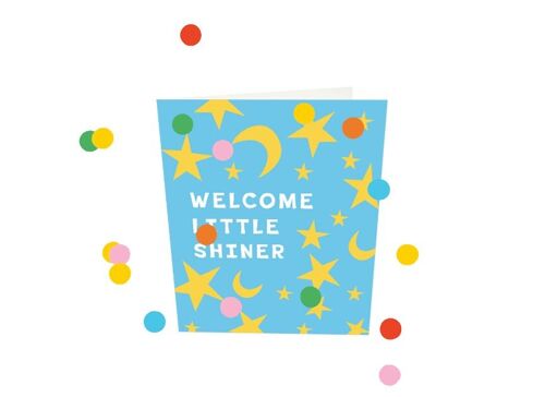 Konfetti Karten - Welcome Little Shiner