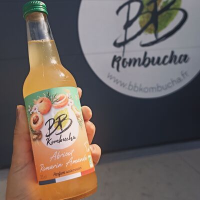 Kombucha ecológica de albaricoque, romero y almendras - 33 cL