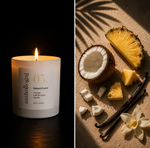 Scented vegetable candle - 05.Sunset Lover (250g/60h)