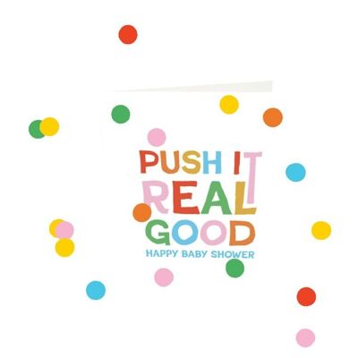 Konfetti Karten - Push It Real Good Baby Shower