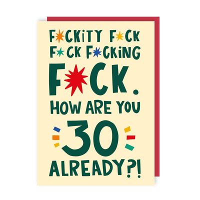 Lustige Fuckity Fuck-Geburtstagskarte zum 40., 6er-Pack