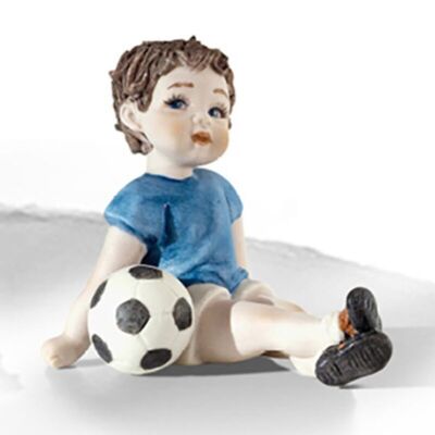 Figura de porcelana de un niño futbolista Skip