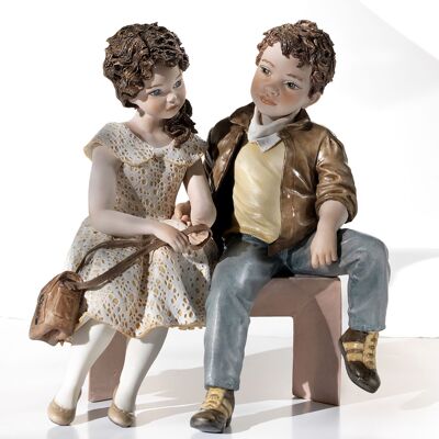 Figura de porcelana de una pareja de enamorados - Encuentro