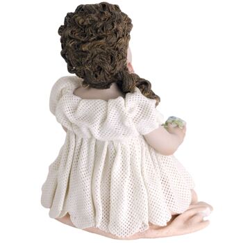 Figurine en porcelaine Flora, jeune fille en robe rose et dentelle 4